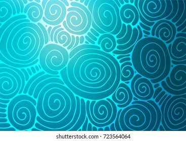 Dark BLUE vector natural abstract background. An elegant bright illustration with lines in Natural style. The pattern can be used for wallpapers and coloring books.