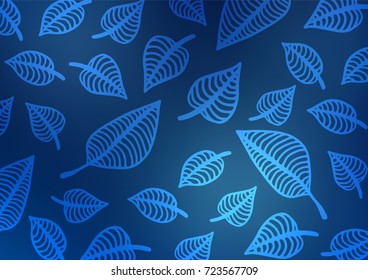 Dark BLUE vector natural abstract texture. Blurred decorative design in Indian style with Zen tangles. The completely new template can be used for your brand book.