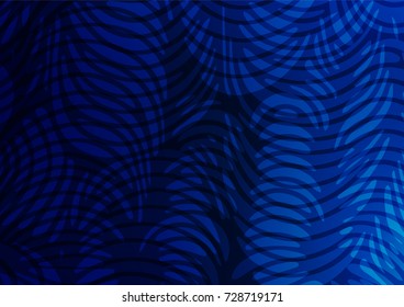 Dark BLUE vector natural abstract background. Creative illustration in blurred style with doodles and Zen tangles. The pattern can be used for heads of websites and designs.