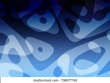 Dark BLUE vector natural abstract pattern. Glitter abstract illustration with doodles and Zen tangles. The template can be used as a background for cell phones.