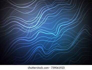 Dark BLUE vector natural abstract background. Ethnic elegant natural pattern with gradient. Hand painted design for web, wrapping, wallpaper.