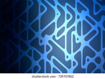 Dark BLUE vector natural abstract background. Brand-new colored illustration in blurry style with doodles. A completely new template for your business design.