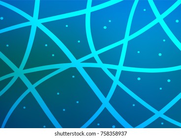 Dark BLUE vector natural abstract pattern. Colorful abstract illustration with lines in Asian style. The doodle design can be used for your web site.