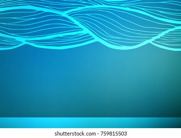 Dark BLUE vector natural abstract texture. Blurred decorative design in Indian style with Zen tangles. The textured pattern can be used for website.