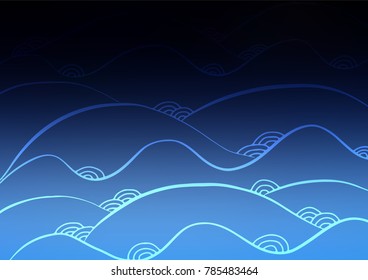 Dark BLUE vector natural abstract texture. Shining colored illustration with doodles in Zen tangle style. The pattern can be used for heads of websites and designs.