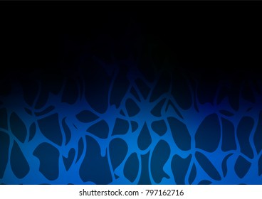 Dark BLUE vector natural abstract pattern. Colorful abstract illustration with lines in Asian style. A new texture for your design.