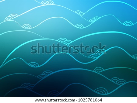 Dark BLUE vector natural abstract template. Modern geometrical abstract illustration with doodles. The pattern can be used for wallpapers and coloring books.