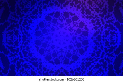 Dark BLUE vector natural elegant pattern. A completely new color illustration in doodle style drawn by child. A completely new template for your business design.