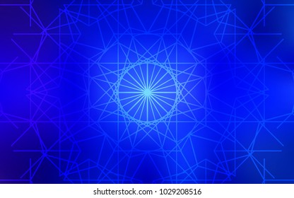 Dark BLUE vector natural elegant artwork. Blurred decorative design in Indian style with lines drown by child. The template can be used as a background for cell phones.