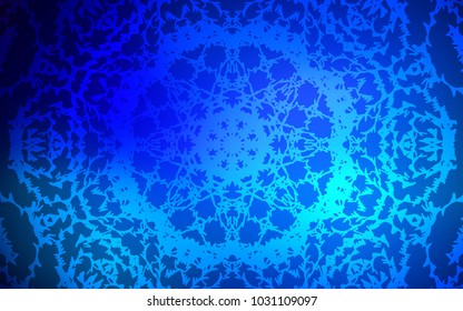 Dark BLUE vector natural elegant artwork. Blurred decorative design in Indian style with lines drown by child. The doodle design can be used for your web site.