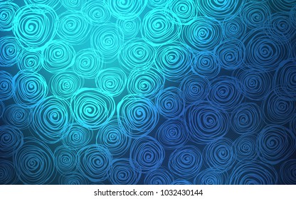 Dark BLUE vector natural elegant artwork. Roses on blurred abstract background with gradient. The textured pattern can be used for website.