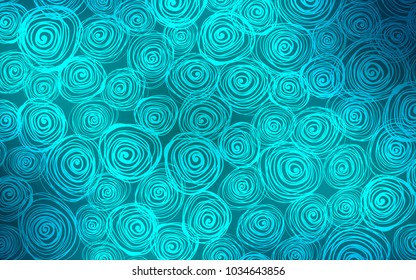 Dark BLUE vector natural elegant pattern. A vague abstract illustration with roses in doodles style. A new texture for your design.