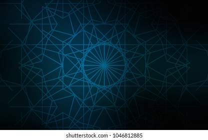 Dark BLUE vector natural elegant background. Colorful illustration in abstract style with doodles created by child. The pattern can be used for wallpapers and coloring books.