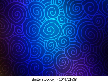 Dark BLUE vector natural elegant template. Shining colored illustration with doodles in Zen tangle style. The template can be used as a background for cell phones.