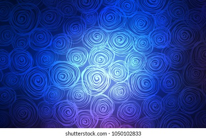 Dark BLUE vector natural elegant pattern. A vague abstract illustration with roses in doodles style. The best blurred design for your business.