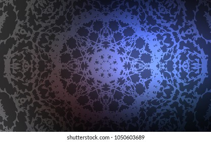 Dark BLUE vector natural elegant pattern. Colorful illustration in abstract style with doodles created by child. The pattern can be used for coloring books and pages for kids.