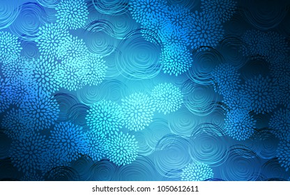 Dark BLUE vector natural elegant artwork. Creative illustration in blurred style with flowers. A completely new template for your business design.