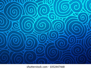 Dark BLUE vector natural elegant pattern. Modern geometrical abstract illustration with doodles. A new texture for your design.