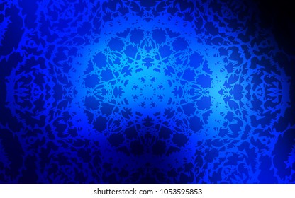 Dark BLUE vector natural elegant pattern. Glitter abstract illustration with doodles and lines drawn by child. The completely new template can be used for your brand book.