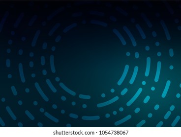 Dark BLUE vector natural elegant background. Shining colored illustration with doodles in Zen tangle style. Hand painted design for web, leaflet, textile.