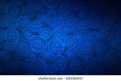 Dark BLUE vector natural elegant template. Creative illustration in blurred style with roses. The pattern can be used for heads of websites and designs.