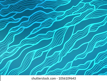 Dark BLUE vector natural elegant texture. An elegant bright illustration with lines in Natural style. The best blurred design for your business.