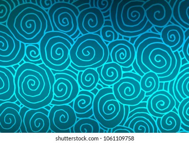 Dark BLUE vector natural elegant template. Sketchy hand drawn doodles on blurred background. The doodle design can be used for your web site.