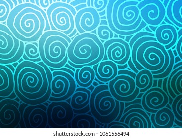 Dark BLUE vector natural elegant template. Brand-new colored illustration in blurry style with doodles. The template can be used as a background for cell phones.