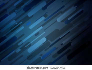 Dark BLUE vector natural elegant pattern. Glitter abstract illustration with doodles and Zen tangles. Brand-new design for your business.