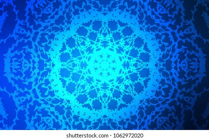 Dark BLUE vector natural elegant template. Glitter abstract illustration with doodles and lines drawn by child. Hand painted design for web, leaflet, textile.