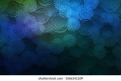 Dark BLUE vector natural elegant template. Decorative shining illustration with doodles on abstract template. The pattern can be used for heads of websites and designs.