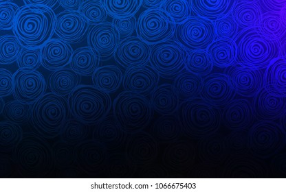 Dark BLUE vector natural elegant artwork. Glitter abstract illustration with doodles and roses. Brand-new design for your business.