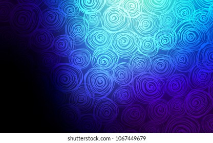 Dark BLUE vector natural elegant artwork. Glitter abstract illustration with doodles and roses. Brand-new style for your business design.