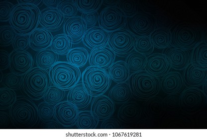 Dark BLUE vector natural elegant background. A vague abstract illustration with roses in doodles style. A completely new template for your business design.