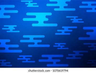 Dark BLUE vector natural elegant pattern. Sketchy hand drawn doodles on blurred background. The pattern can be used for coloring books and pages for kids.