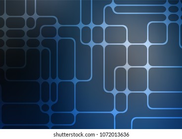 Dark BLUE vector natural elegant template. A vague abstract illustration with doodles in Indian style. The pattern can be used for heads of websites and designs.