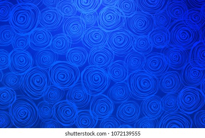 Dark BLUE vector natural elegant template. Creative illustration in blurred style with roses. Brand-new design for your business.