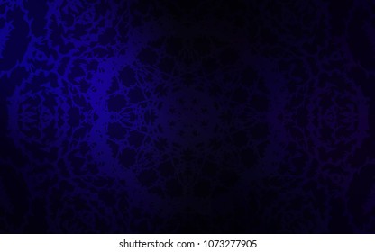 Dark BLUE vector natural elegant artwork. Glitter abstract illustration with doodles and lines drawn by child. A completely new template for your business design.