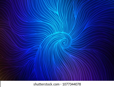 Dark BLUE vector natural elegant template. Colorful illustration in abstract style with doodles and Zen tangles. Brand-new design for your business.