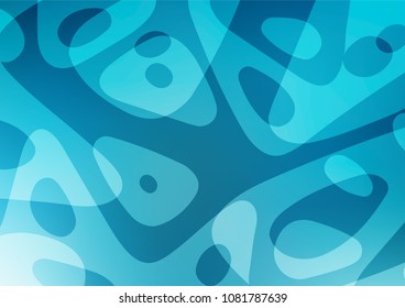 Dark BLUE vector natural elegant template. Colorful illustration in abstract style with doodles and Zen tangles. Brand-new design for your business.