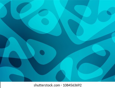 Dark BLUE vector natural elegant template. Brand-new colored illustration in blurry style with doodles. The pattern can be used for coloring books and pages for kids.