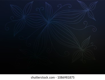 Dark BLUE vector natural elegant pattern. Modern geometrical abstract illustration with doodles. The template can be used as a background for cell phones.