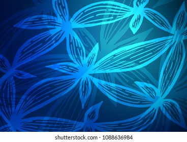 Dark BLUE vector natural elegant texture. Modern geometrical abstract illustration with doodles. The template can be used as a background for cell phones.