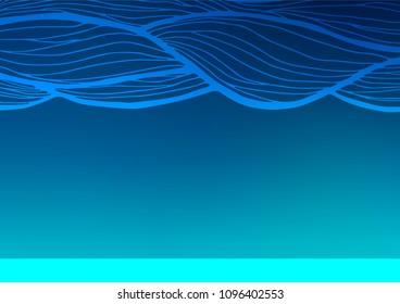 Dark BLUE vector natural elegant background. Brand-new colored illustration in blurry style with doodles. A new texture for your design.