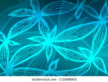Dark BLUE vector natural elegant texture. A vague abstract illustration with doodles in Indian style. The pattern can be used for heads of websites and designs.