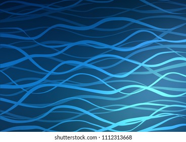 Dark BLUE vector natural elegant pattern. Colorful illustration in abstract style with doodles and Zen tangles. The best blurred design for your business.