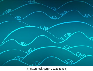 Dark BLUE vector natural elegant pattern. Brand-new colored illustration in blurry style with doodles. The elegant pattern can be used as a part of a brand book.