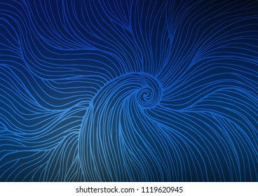 Dark BLUE vector natural elegant pattern. Doodles on blurred abstract background with gradient. The best blurred design for your business.