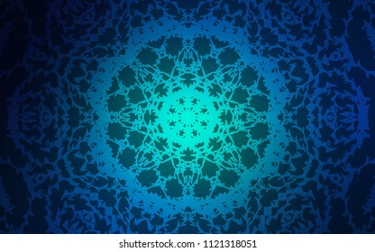 Dark BLUE vector natural elegant pattern. Childish elegant natural pattern with gradient. Hand painted design for web, leaflet, textile.