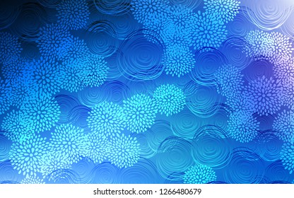 Dark BLUE vector natural elegant template. Decorative shining illustration with doodles on abstract template. The template can be used as a background for cell phones.